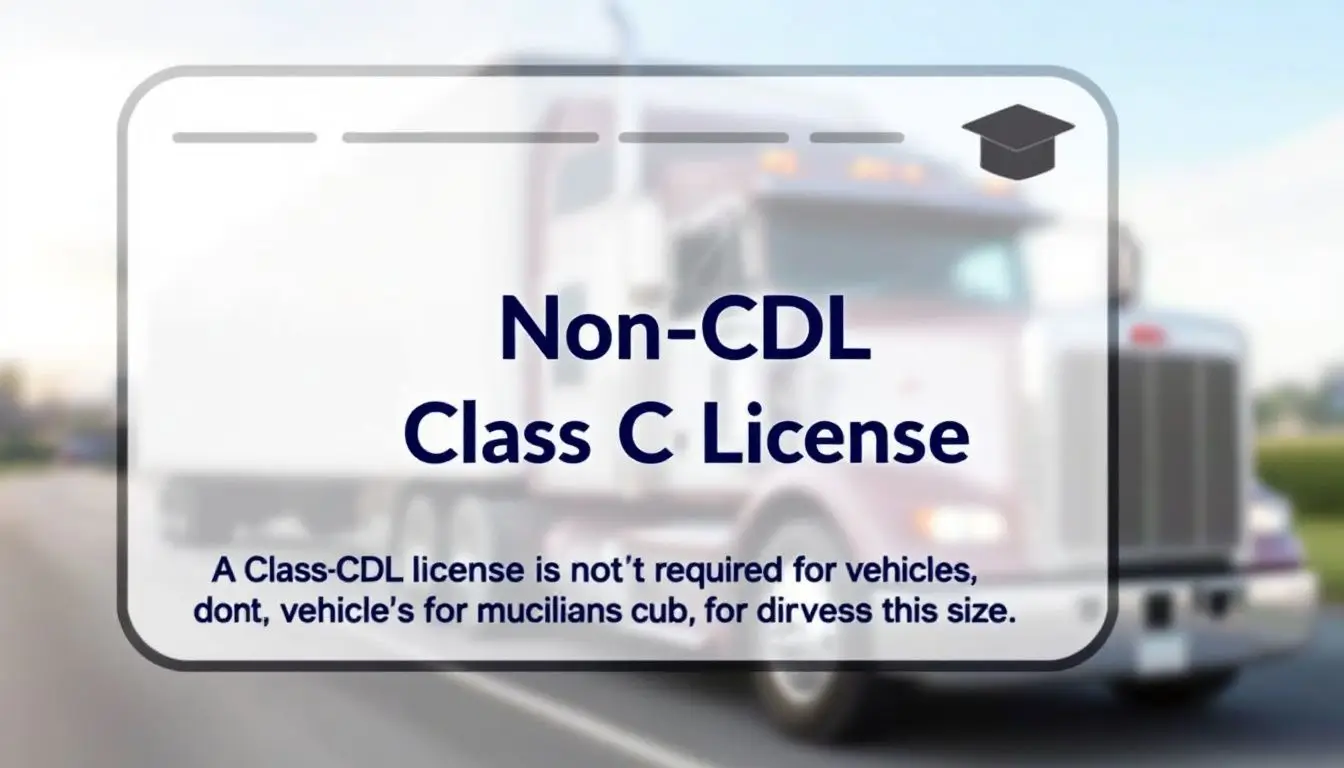 An overview of what is a non cdl class c license with a blurred vehicle in the background.