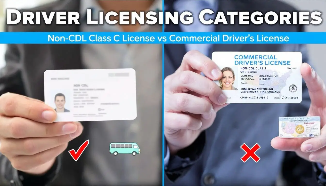 Comparison between non cdl class c license and commercial driver's license.